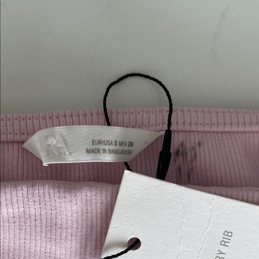 Zara Pale Pink Square-Neck Ribbed Tank - Picture 6 of 11